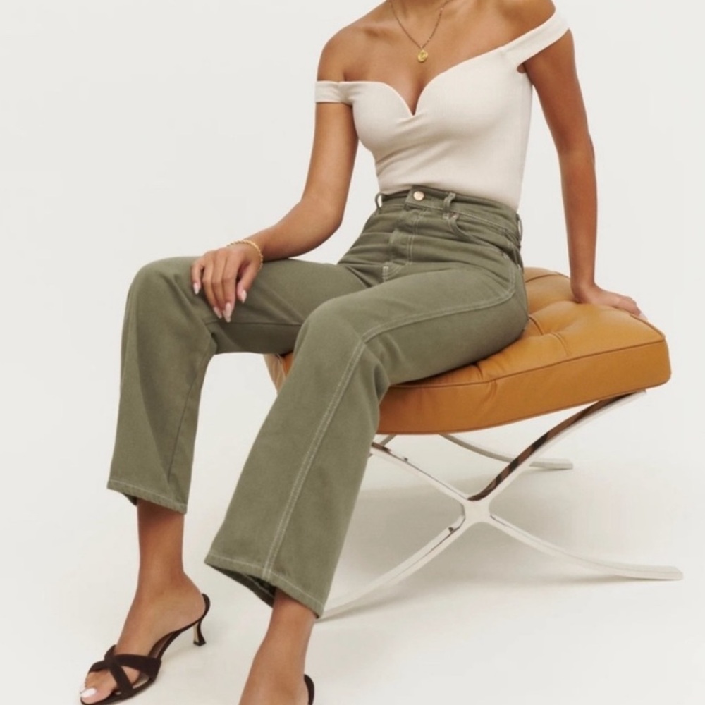 NWT Reformation Cowboy High Rise Straight Jeans in Kalamata